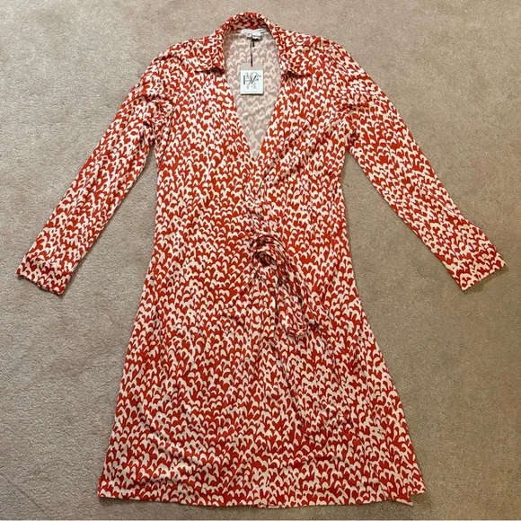 NWT - Diane Von Furstenberg ‘New Jeanne’ Long Sleeve Wrap Dress - Picture 1 of 11